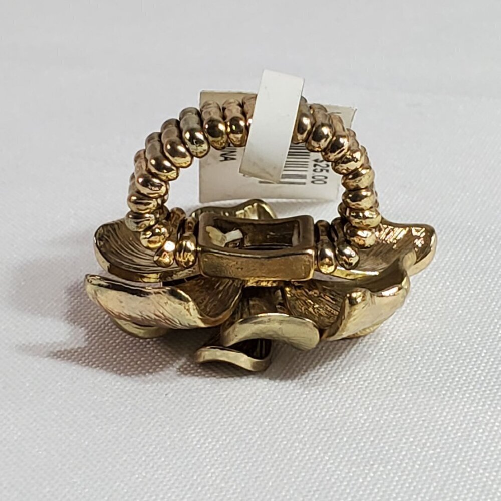 Gold Flower Adjustable Stretch Ring For Women NWT - Picture 7 of 10